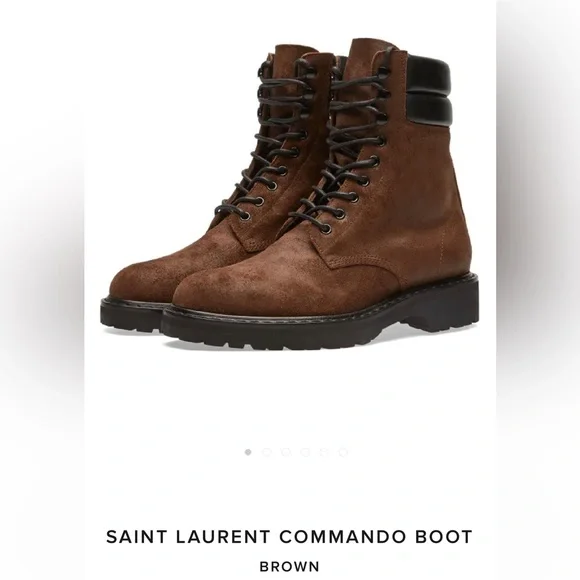 YVES SAINT LAURENT COMMANDO BOOT - Picture 1 of 14